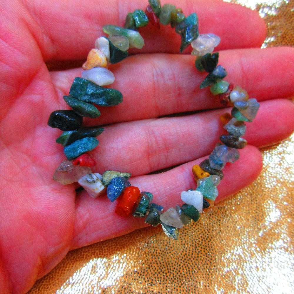 Fancy Jasper Chips 7" Stretchy Gemstone Bracelet